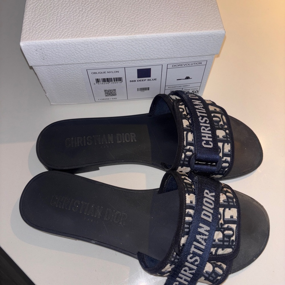 Dior Deep Blue Logo Slides - Picture 2 of 9